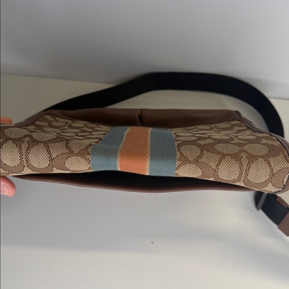 Coach C9366 Thompson Small map bag Jacquard varsity strip leather messenger - Picture 11 of 15